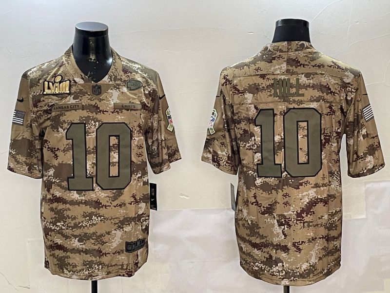 Men Kansas City Chiefs 10 Hill Camo Nike 2025 Salute to Service Limited NFL Jersey style 5